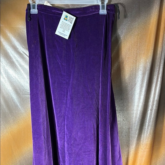 Vintage 70’s‎ Elegant Purple and Orange velvet Maxi Skirt ILGWU made D1 - Picture 2 of 8